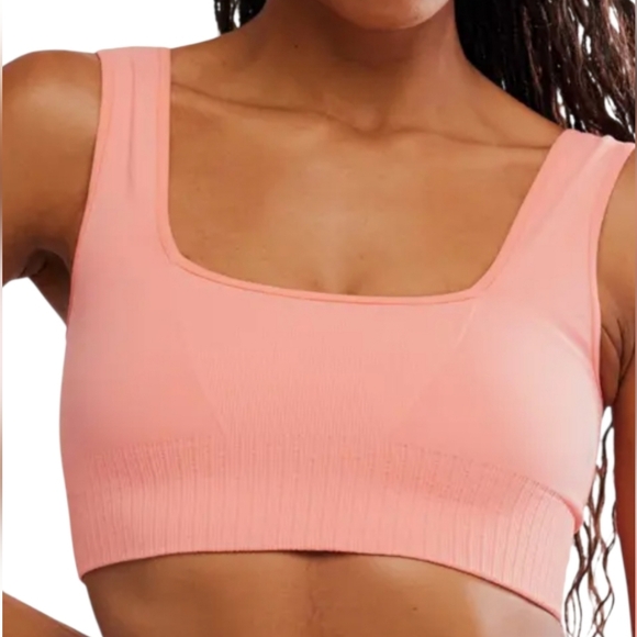 Free People Movement Good Karma Ribbed Square-Neck Bra Size M/L Neon Tie Dye. - Picture 2 of 7